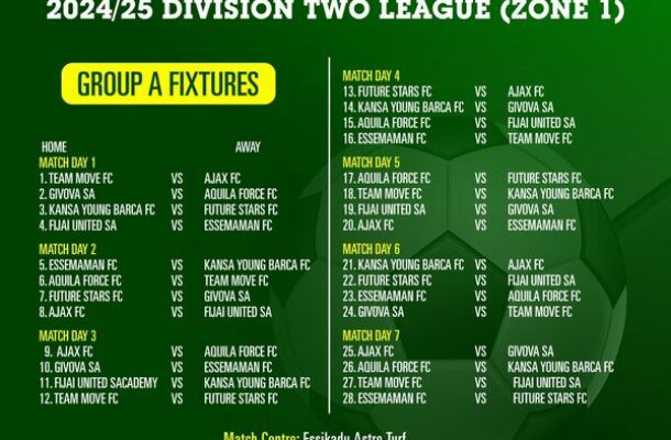 Western Region Division Two League Kicks Off 2024-2025 Season with Exciting Fixtures