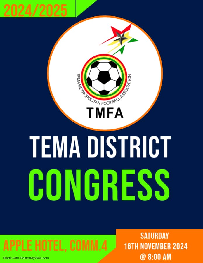 Tema Municipal Football Association to Hold 2024/2025 Congress on November 16