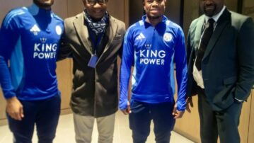 President Kurt E.S Okraku, VP Mark Addo visit Black Stars duo Abdul Fatawu Issahaku and Jordan Ayew