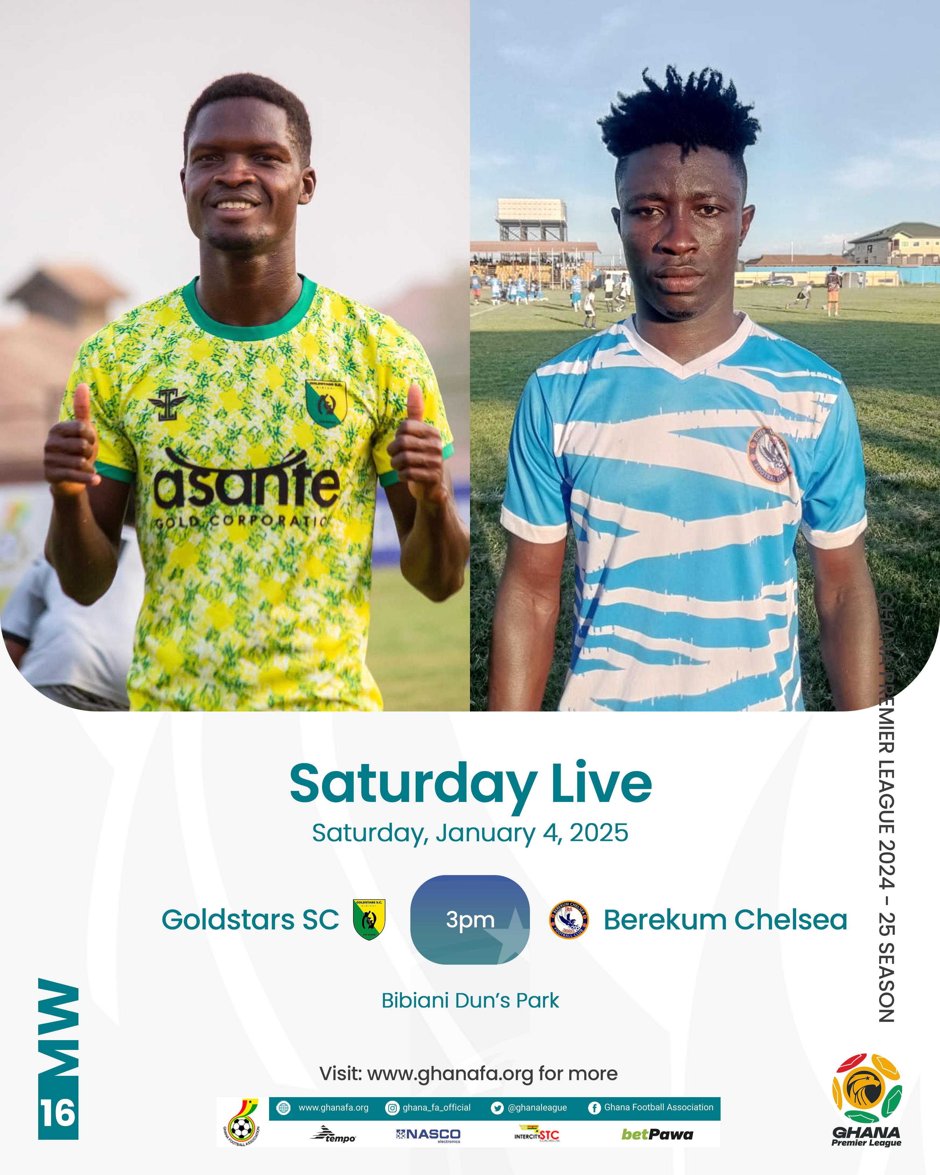 Premier League: Gold Stars FC seek return to winning ways against Berekum Chelsea on Saturday