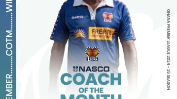 Bashir Hayford wins NASCO Premier League Coach of the Month for November