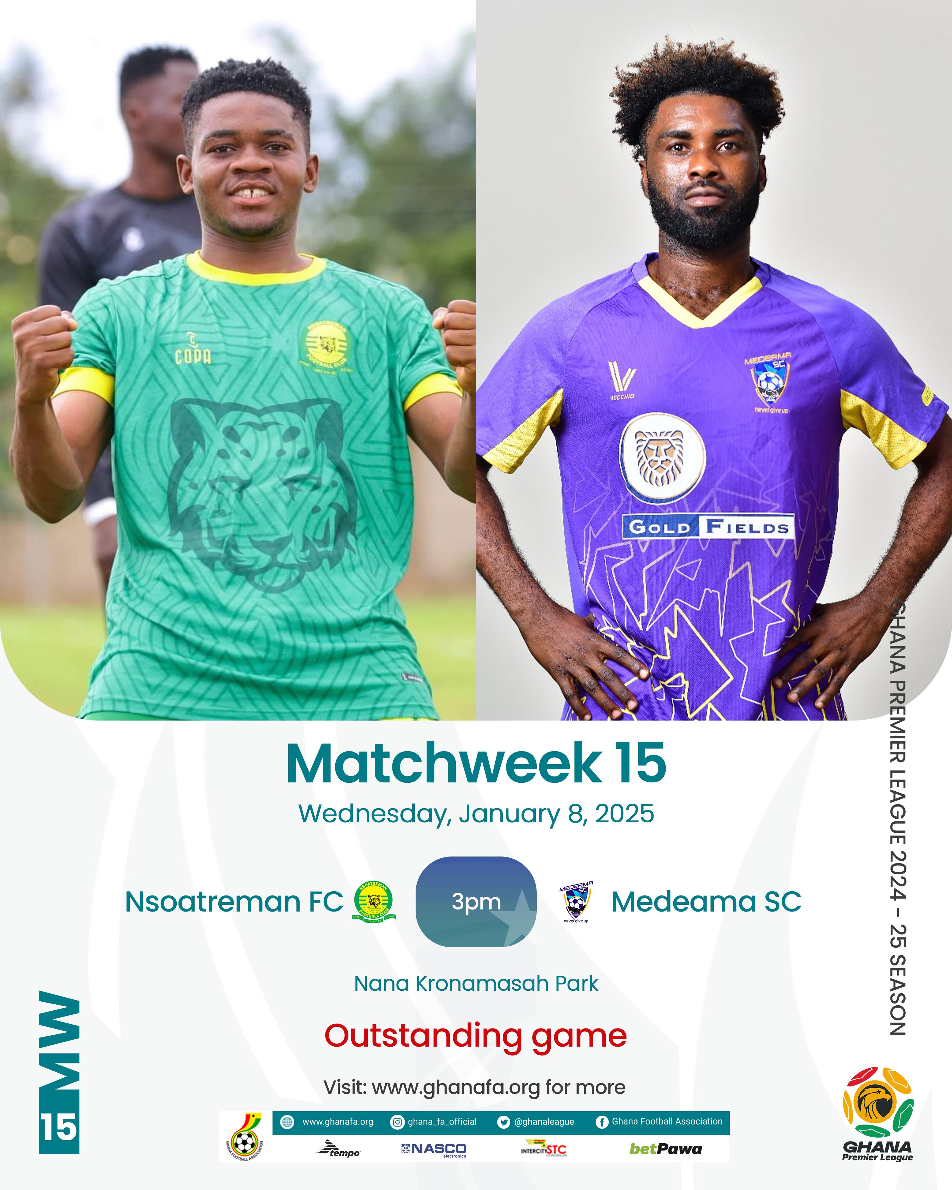 Premier League: Nsoatreman FC face off against Medeama SC in outstanding cracker Today