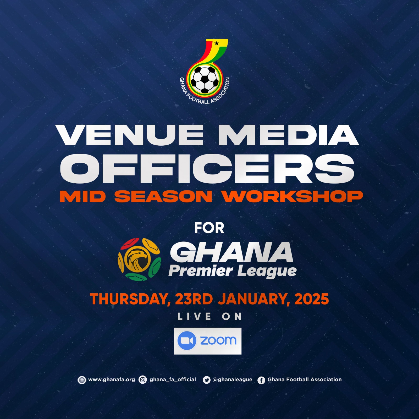 Mid-season Workshop for Venue Media Officers on Thursday, January 23