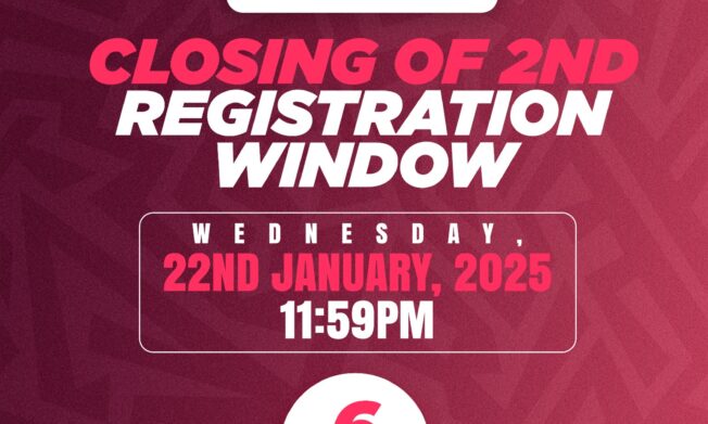 2nd Registration window closes in 6 days