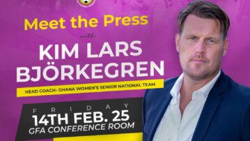 Black Queens coach Kim Lars Björkegren meets the press on Friday February 14
