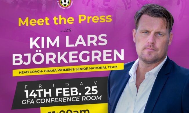 Black Queens coach Kim Lars Björkegren meets the press on Friday February 14