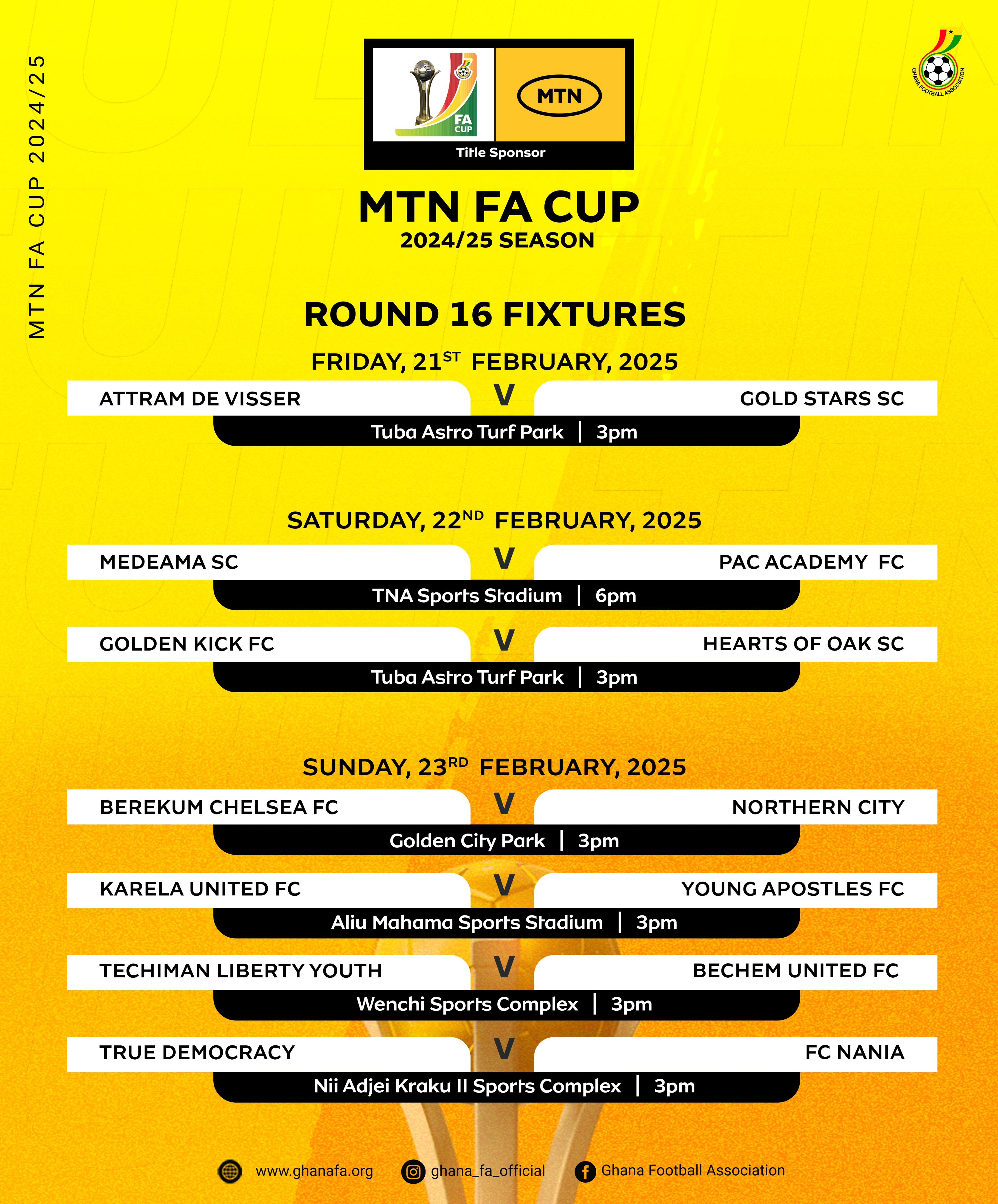 MTN FA Cup Round of 16 set for this weekend