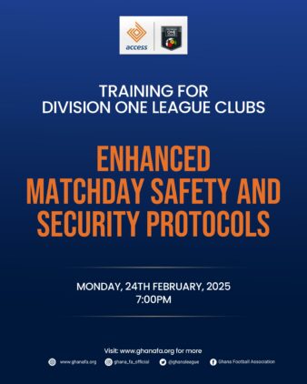 https://www.ghanafa.org/gfa-boosts-matchday-security-with-training-workshop-for-division-one-league-clubs-on-monday