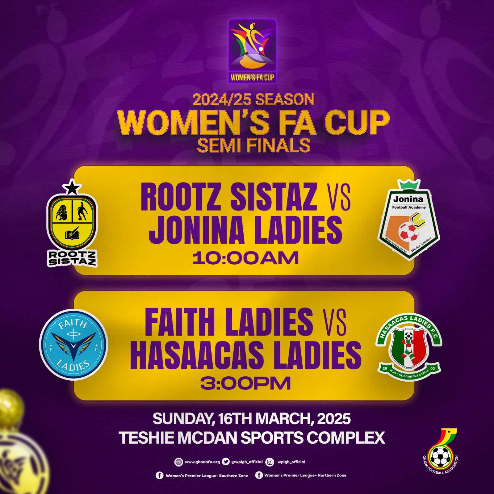 Teshie McDan Sports Complex to host Women's FA Cup semi-final