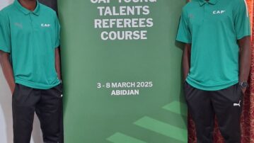 Theophilus Akugre and Reginald Collins Amoah In Ivory Coast for CAF Young Talent Referees Course