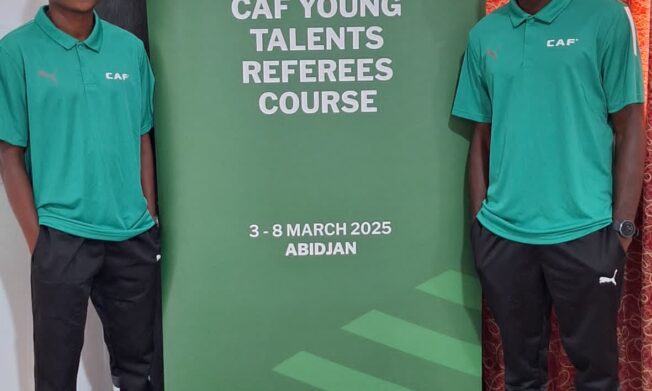 Theophilus Akugre and Reginald Collins Amoah In Ivory Coast for CAF Young Talent Referees Course