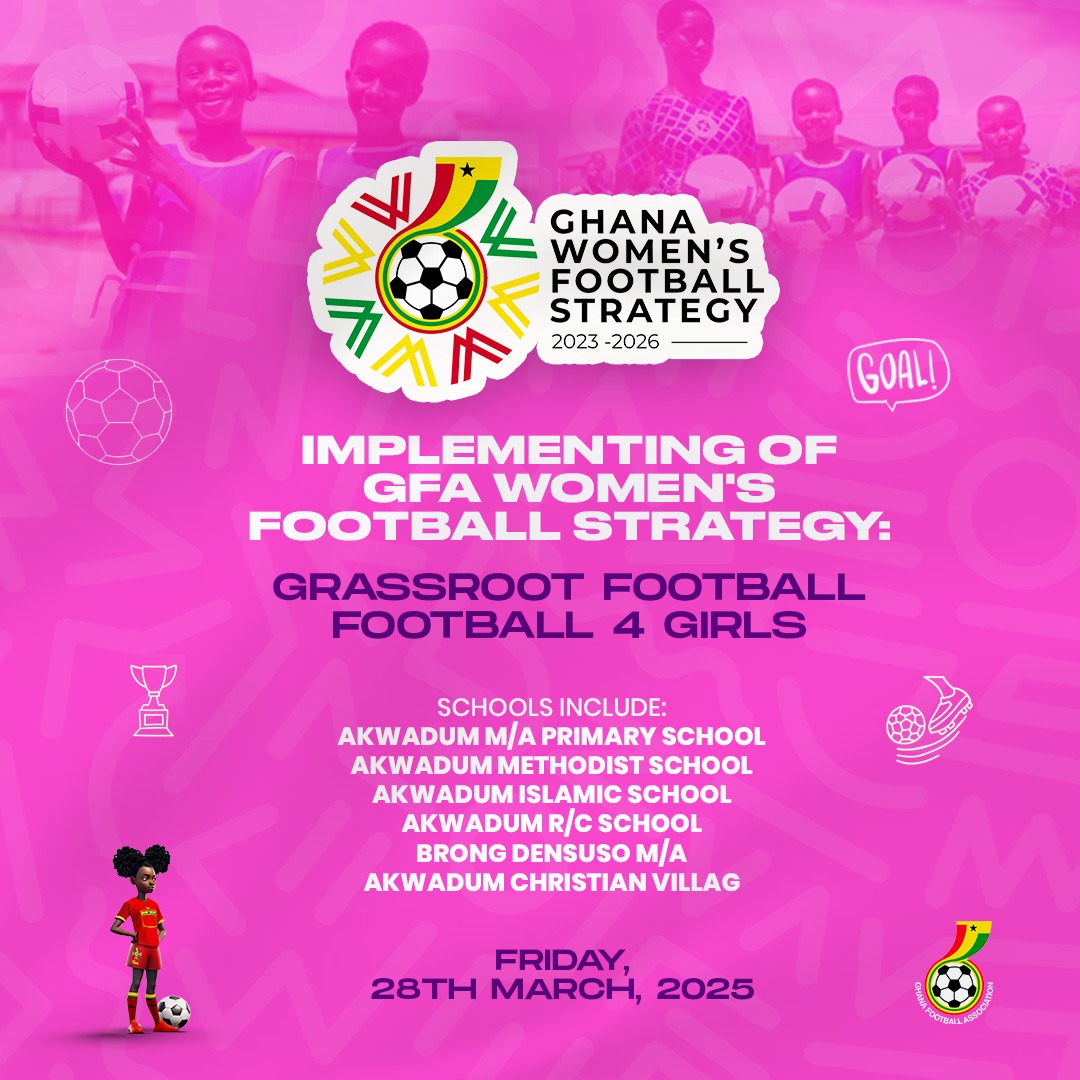 Football4Girls project launches in Akwadum in the Eastern region on Friday, March 28