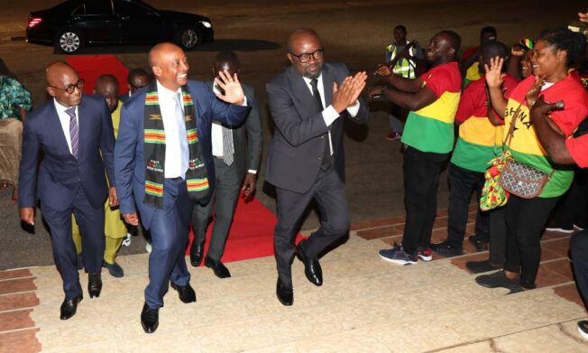 CAF President Dr. Patrice Motsepe arrives in Accra for key meetings and African Schools Football Championship final