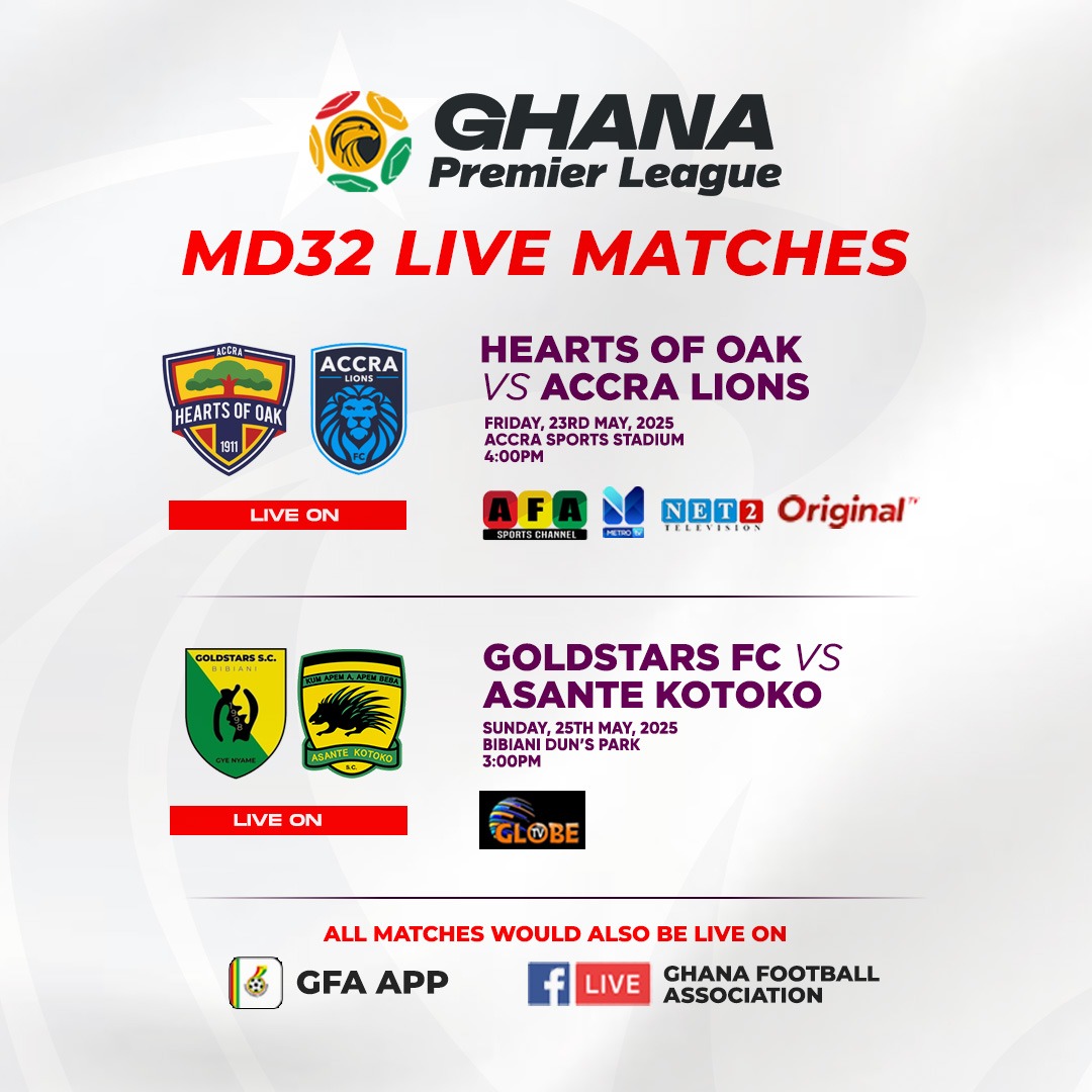 TV schedule for Premier League Matchday 32 announced