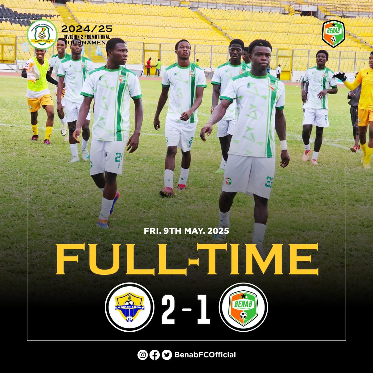 Ebony FC Secure Historic Promotion to Division One After 2-1 Victory Over Benab FC