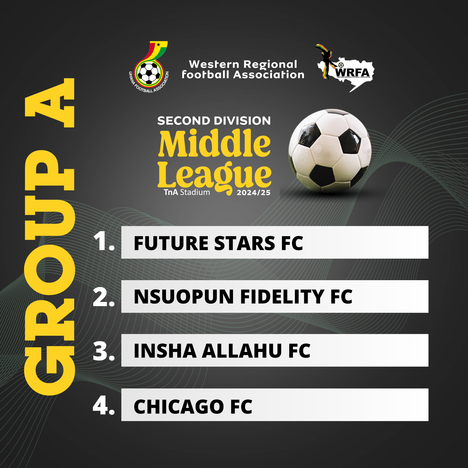 Western Regional FA Releases Groupings for 2025 Super Middle League in Tarkwa