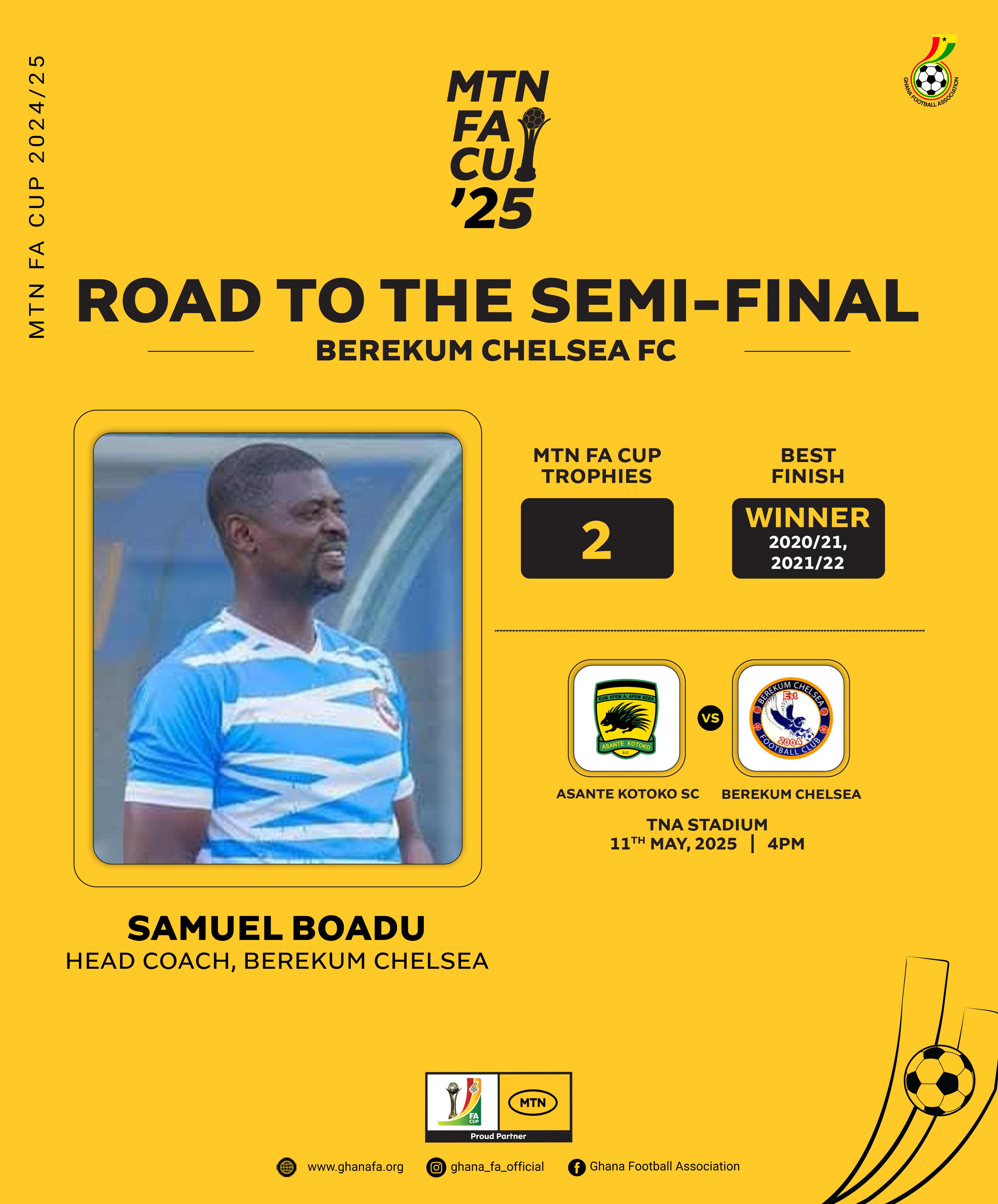 MTN FA Cup: Profile of Berekum Chelsea coach Samuel Boadu