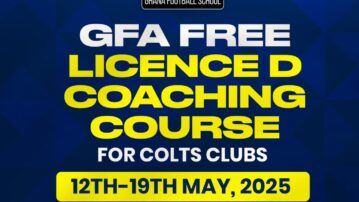 GFA commences free Licence D Coaching course for Colts clubs in Sunynai