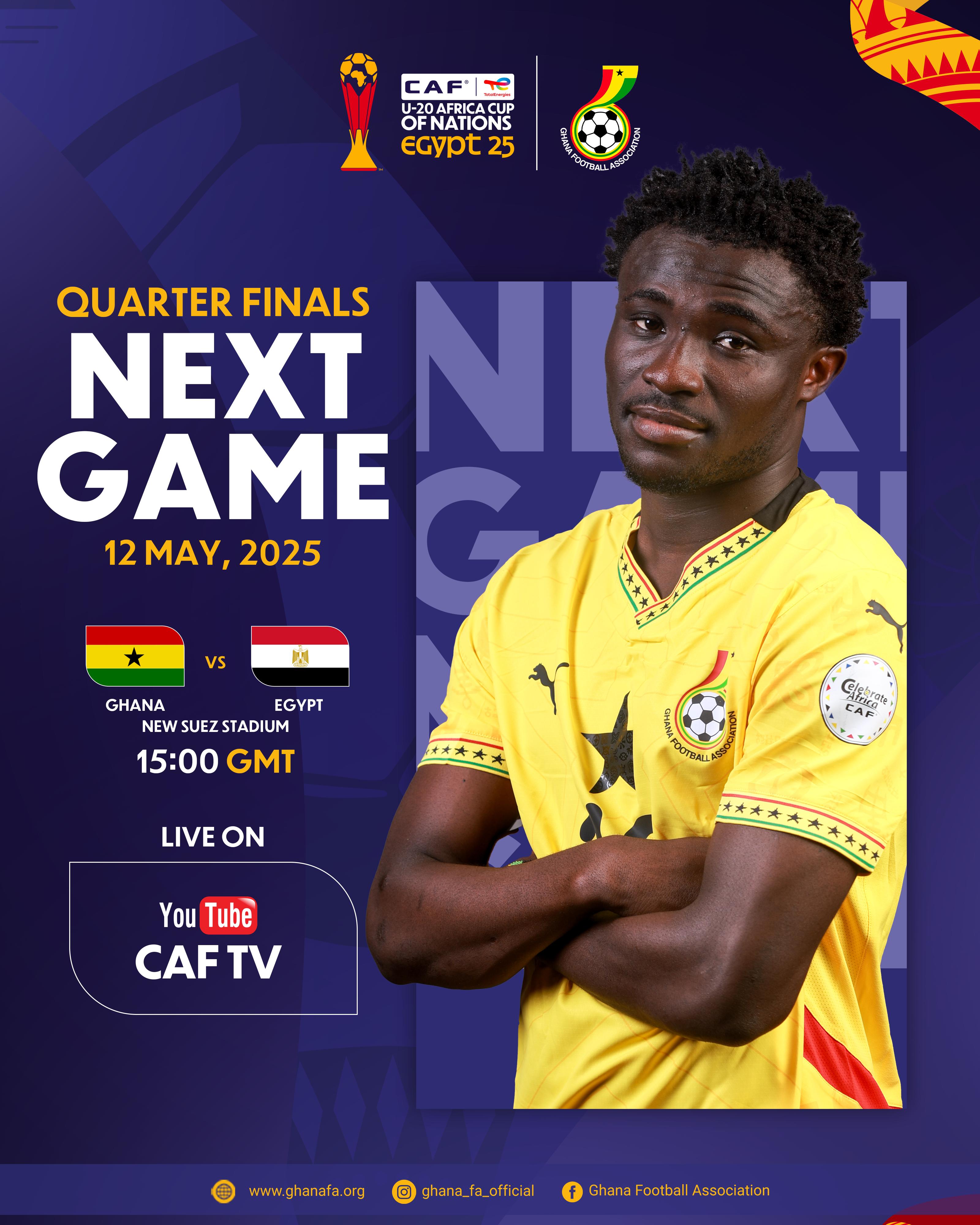 Match Preview: Ghana vs Egypt – U-20 AFCON Quarterfinal Clash In Suez