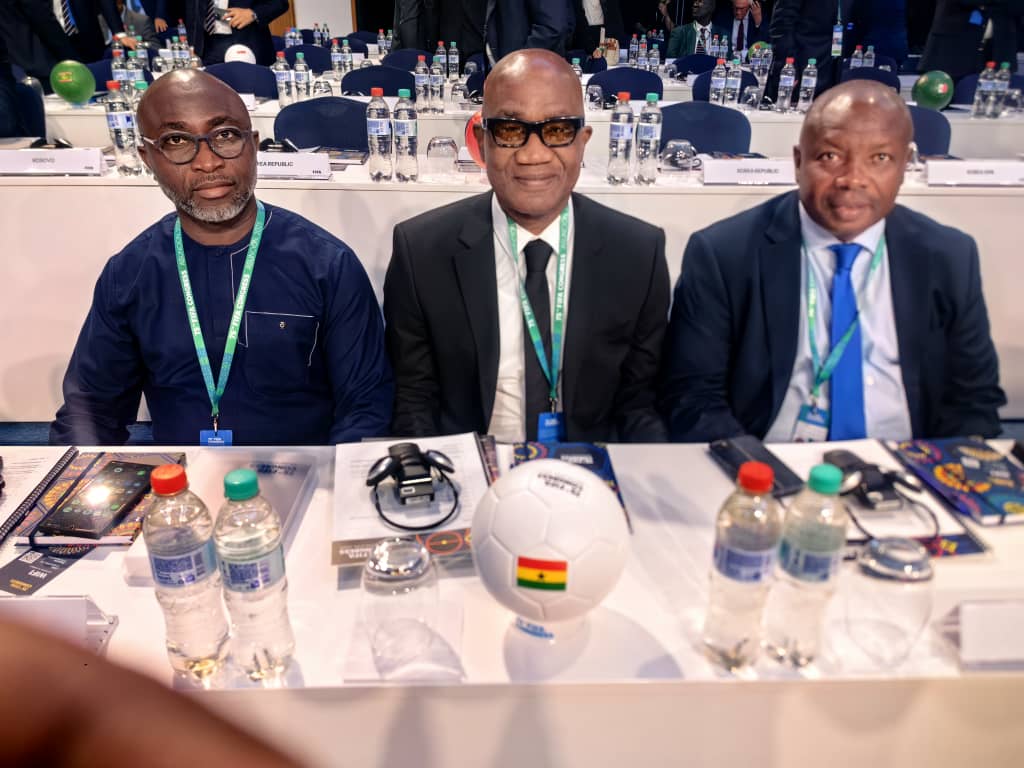Vice President Mark Addo, Samuel Aboabire, Prosper Harrison Addo attend 75th FIFA Congress in Paraguay