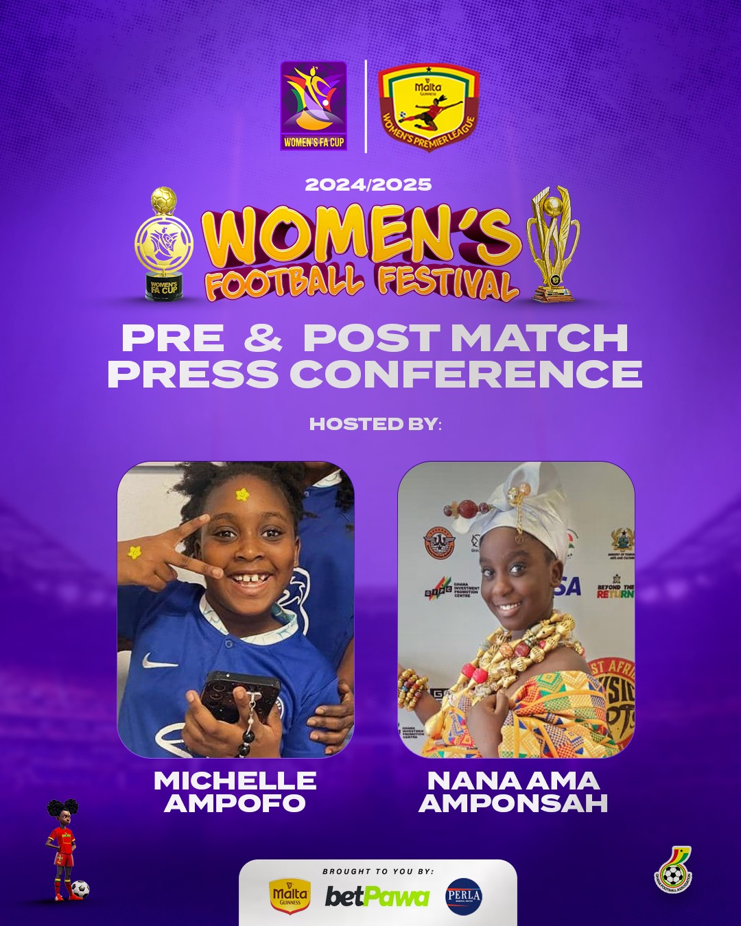 Meet Nana Ama Amponsah and Michelle Anyankwabea Ampofo, your young hosts for Women's Football Festival