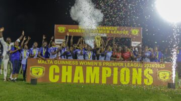 Rainy night turns Golden: Police Ladies win historic Malta Guinness Women's Premier League title