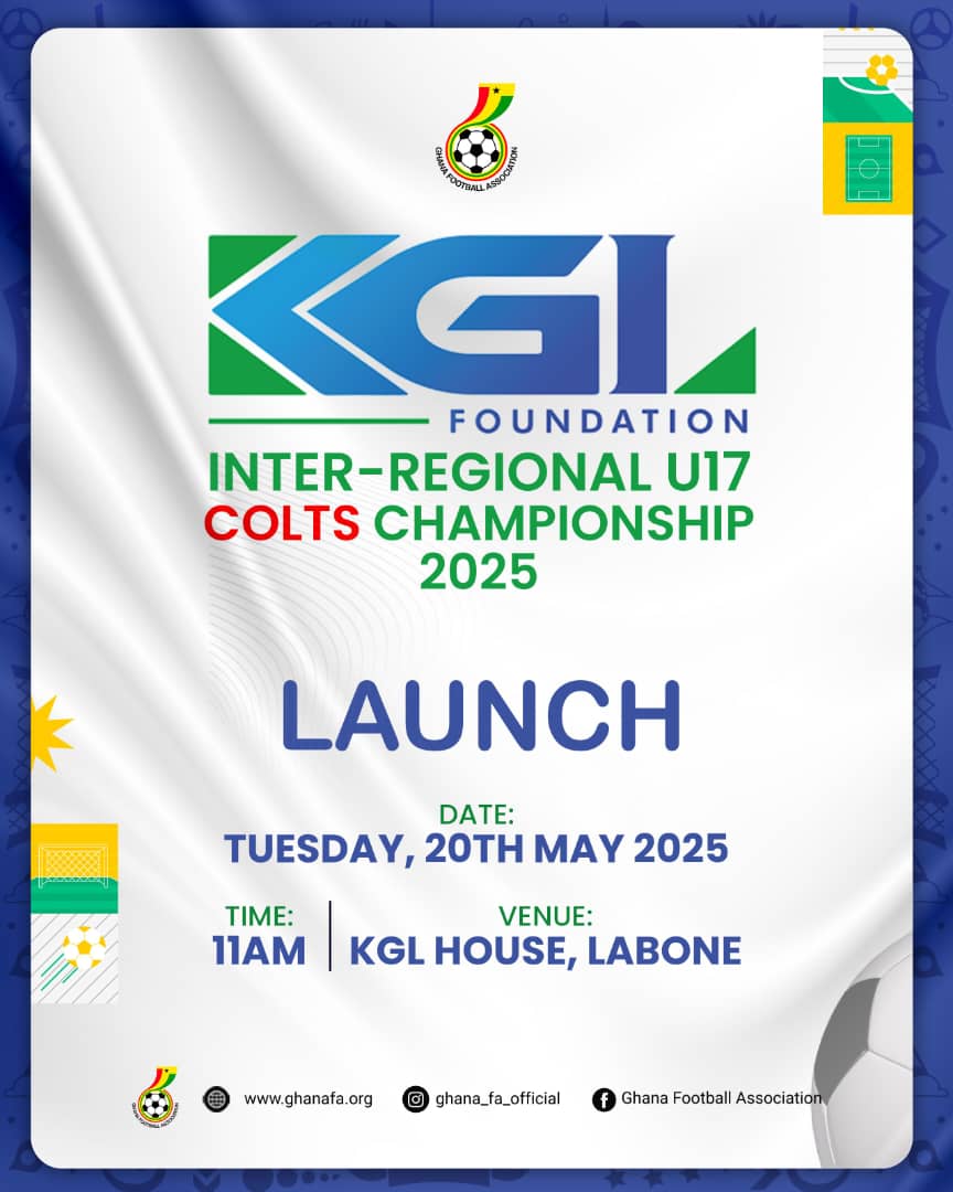 KGL Foundation Inter-regional U-17 Colts Championship set for May 20 Launch