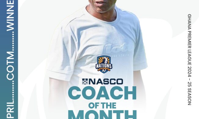 Kassim Mingle Ocansey wins NASCO coach of the month award for April