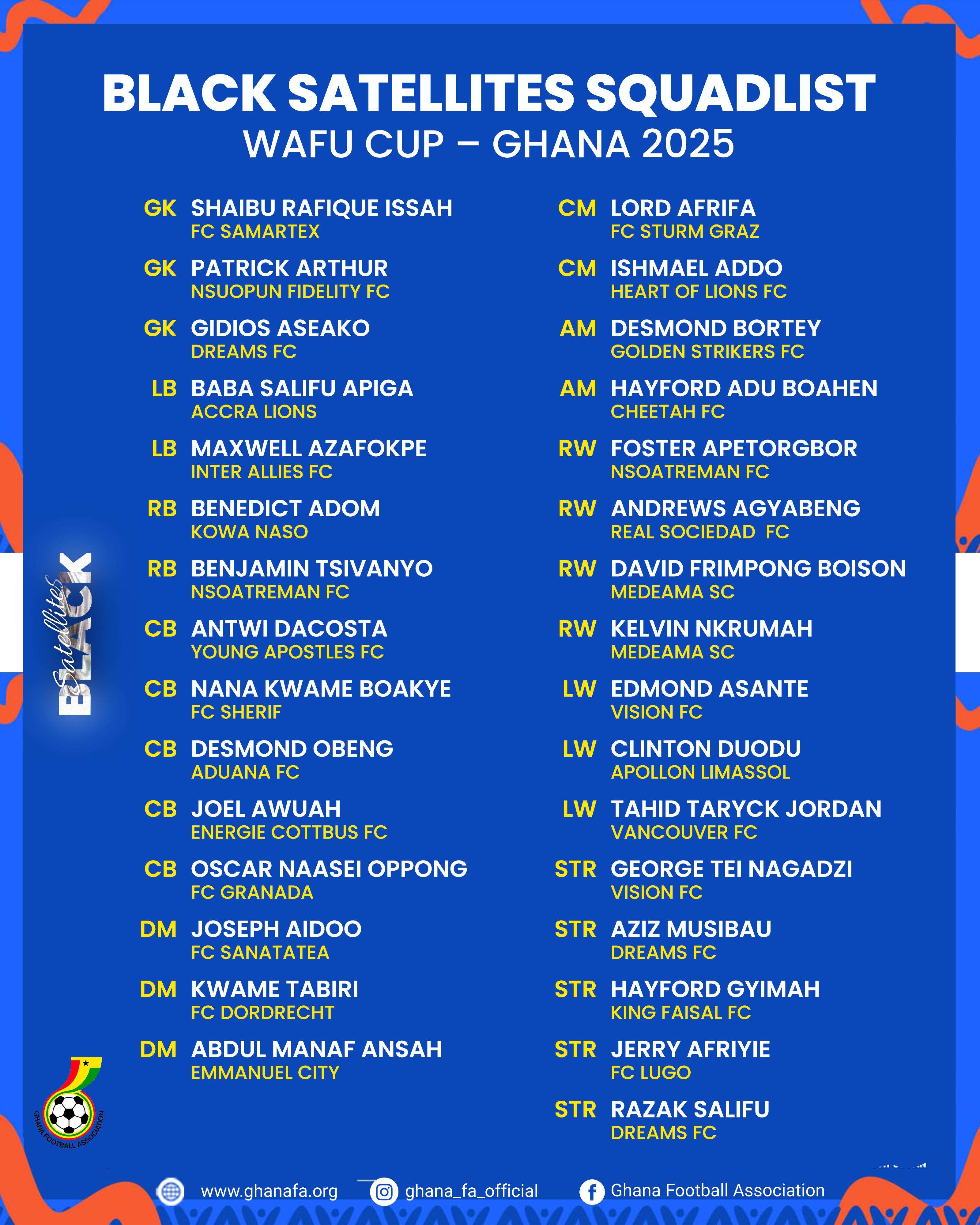 Black Satellites to Open Camp Ahead of WAFU Cup