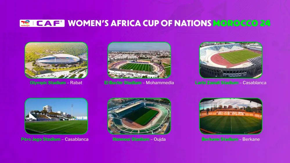 CAF and Morocco LOC announce Match Venues for TotalEnergies CAF Women’s Africa Cup of Nations, Morocco 2024