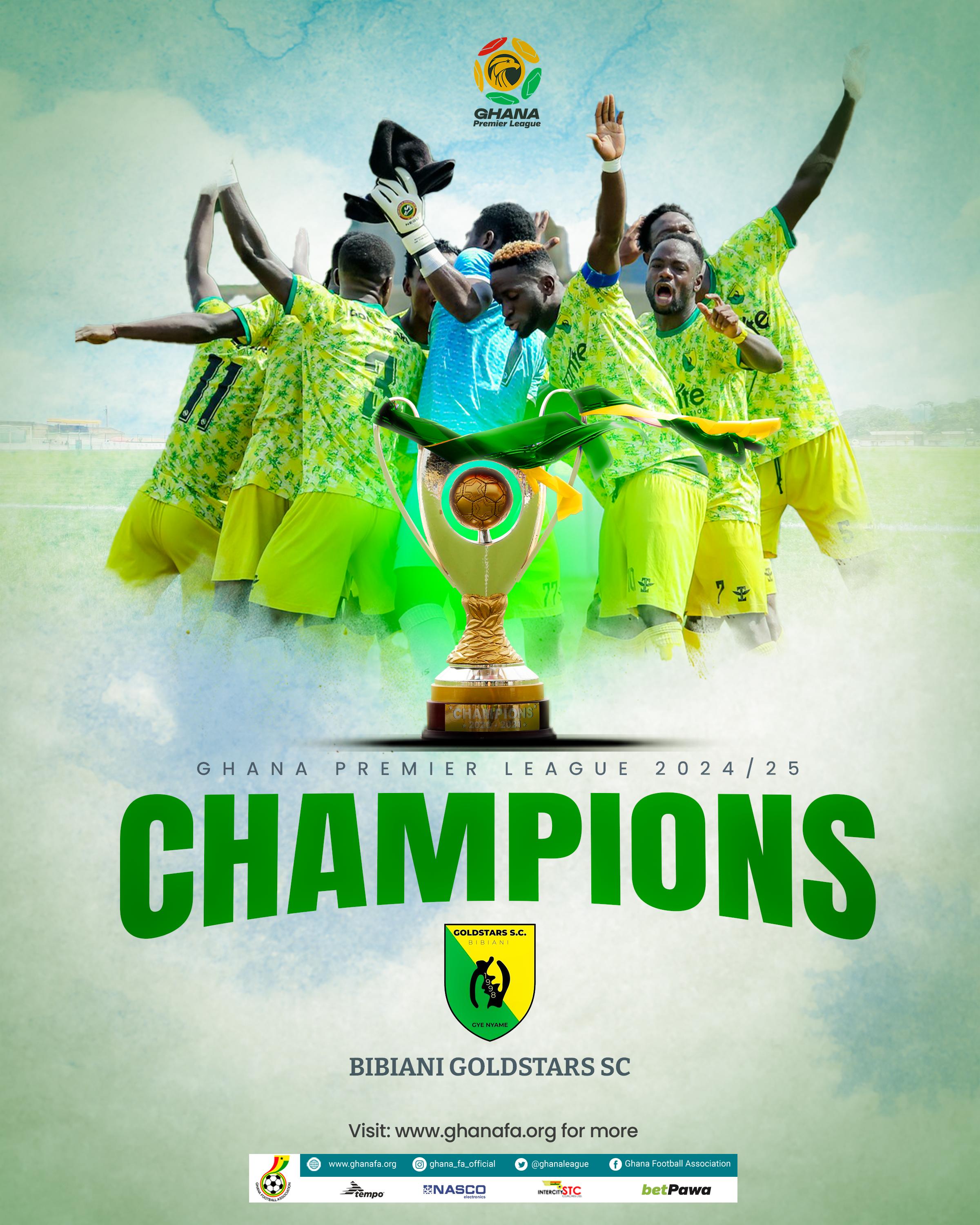 Gold Stars thrash Accra Lions to win historic 2024-25 Premier League title