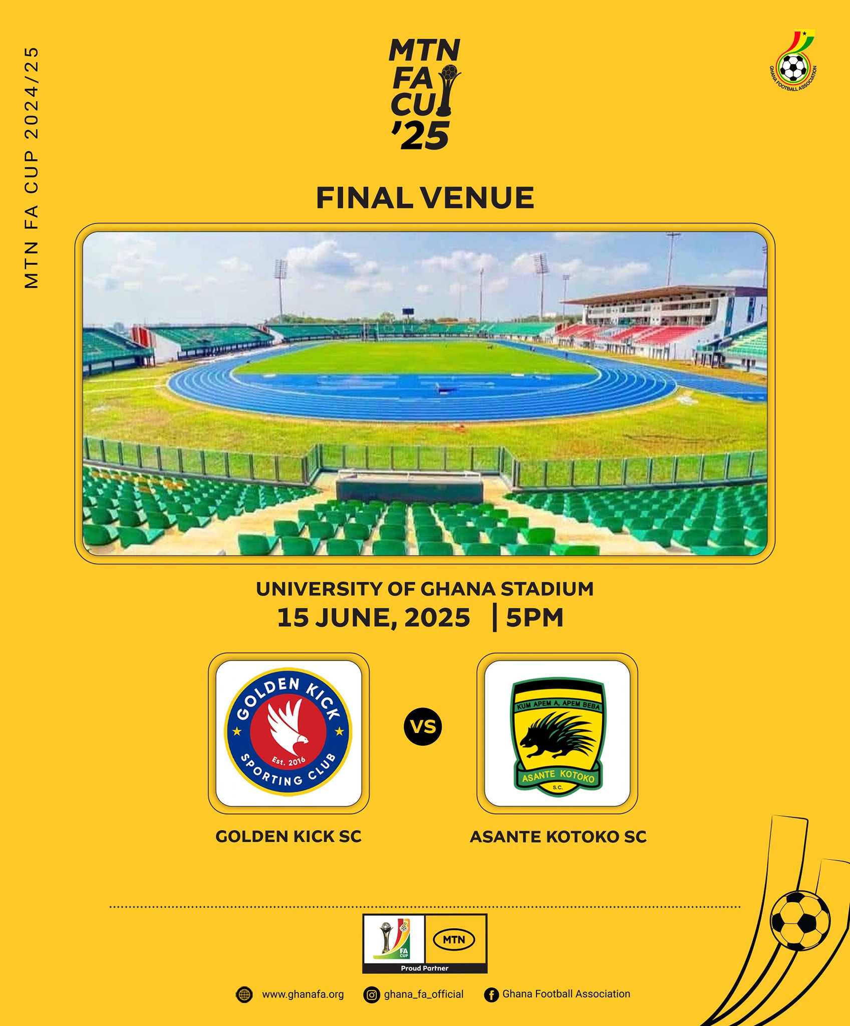 Asante Kotoko seeks redemption against Golden Kick in MTN FA Cup final