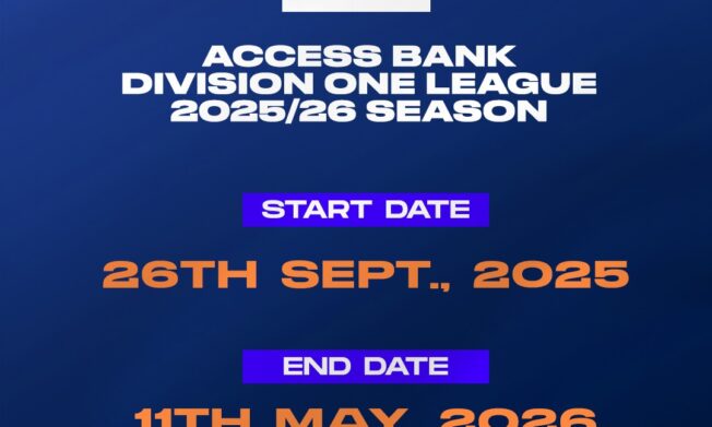 2025/26 Division One League to Kick Off on weekend of September 26