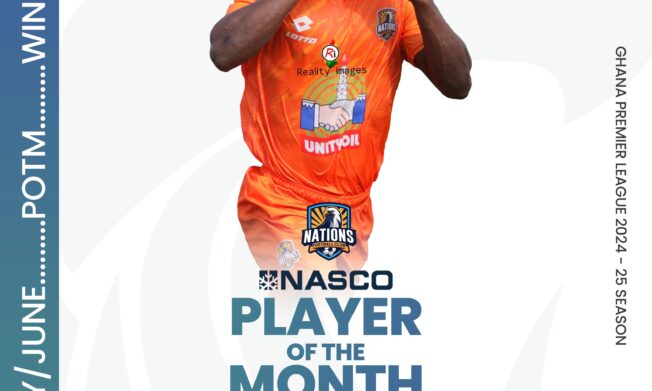 Nations FC midfielder Kelvin Ampoful wins NASCO player of the month for May/June