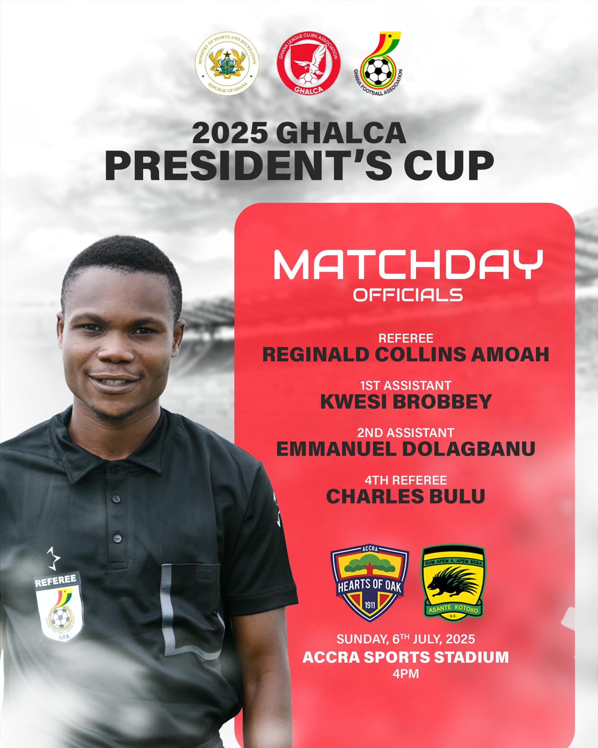 Match Officials Named for 2025 GHALCA President's Cup