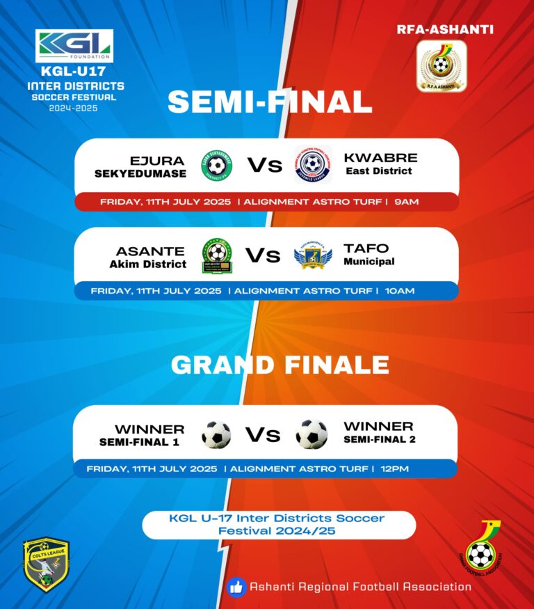 Ashanti Regional Colts Festival Semi-Finals Set for Friday, July 11 at Sofoline