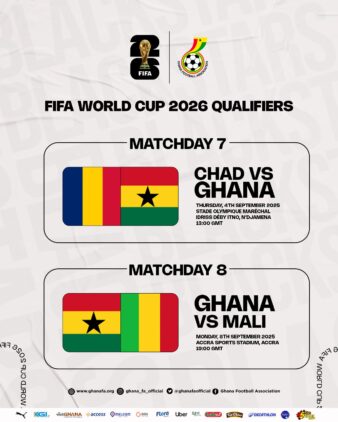 https://www.ghanafa.org/black-stars-take-on-chad-on-4th-mali-on-8th-september-in-fifa-world-cup-qualifiers