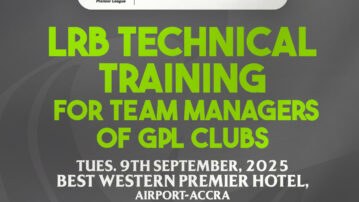 GFA and betPawa to hold LRB Technical Training for Premier League Team Managers on Sept 9, 2025