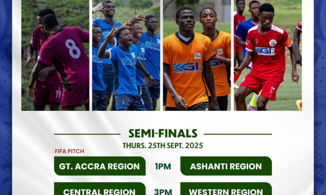KGL U17 Colts 2025: Greater Accra take on Ashanti as Central square off with Western in epic semi-finals showdown