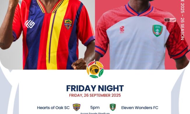 Premier League: Hearts of Oak eye second straight win as Eleven Wonders visit Accra on Friday