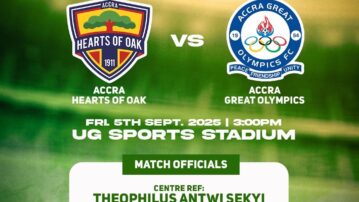 FA appoints Catch Them Young Referees for 2025 Democracy Cup clash between Hearts of Oak and Great Olympics
