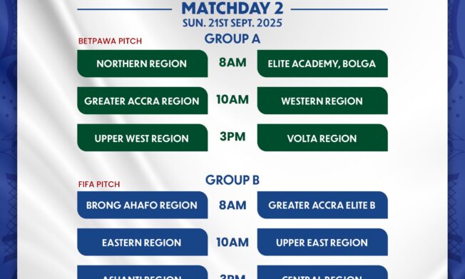KGL U17 Colts 2025: Eastern Region face Upper East; Volta clash with Upper West on Matchday 2 on Sunday