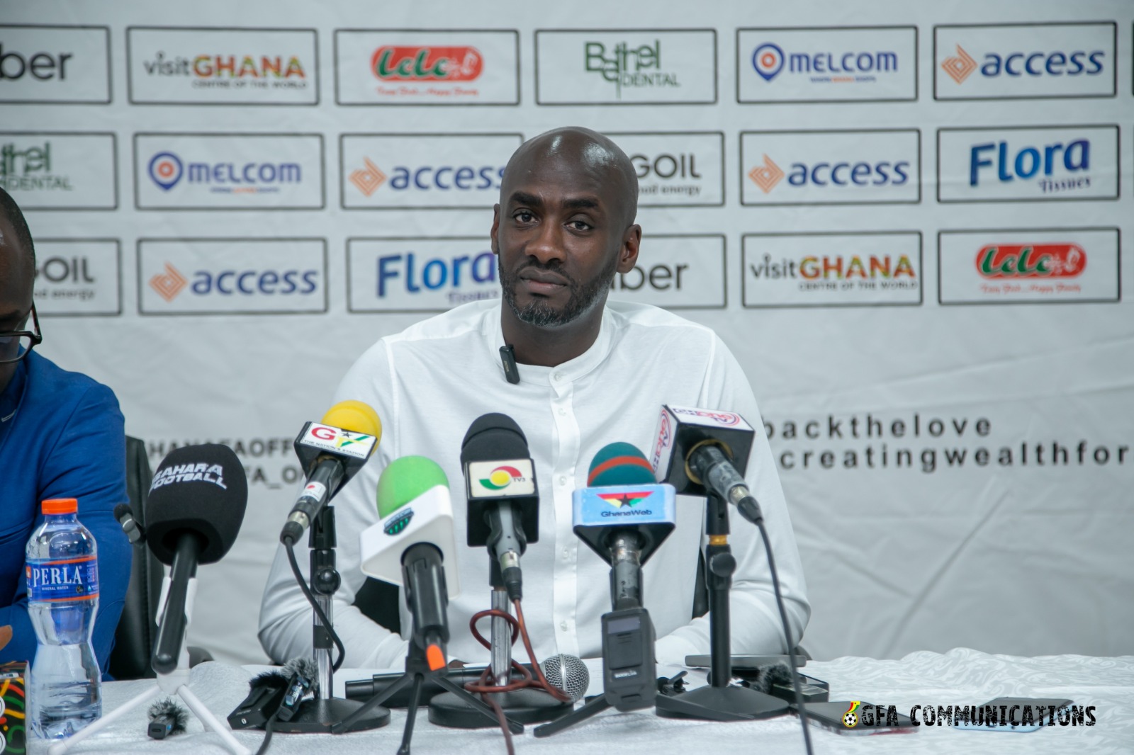 Otto Addo addresses the Press on Sunday ahead of Mali clash