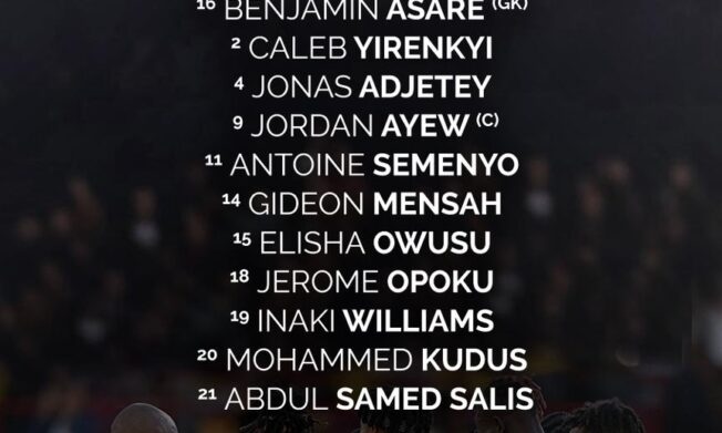 Jordan Ayew leads the line, Inaki, Semenyo operate on the wings against Chad