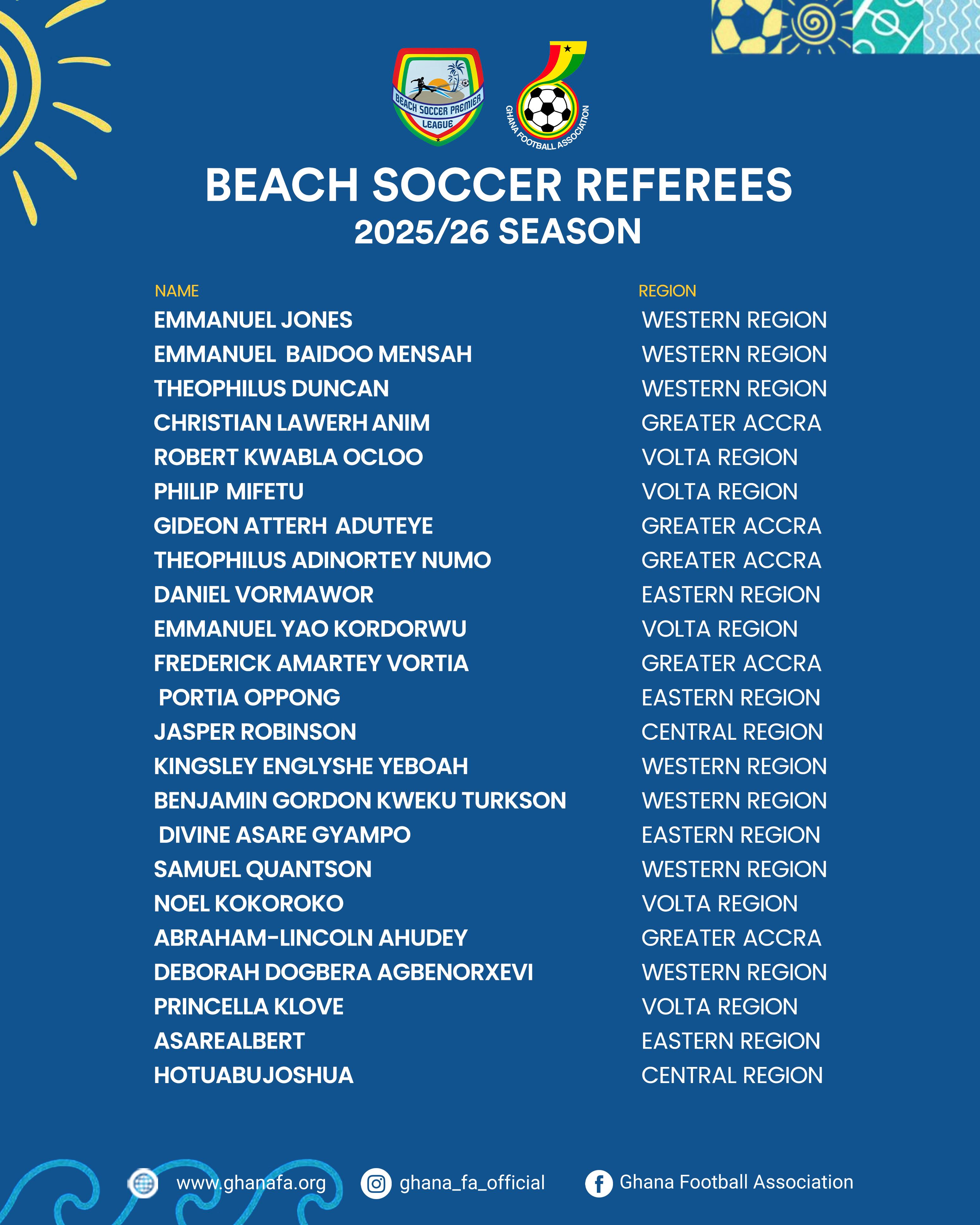 FIFA MA Beach Soccer Referees Course Set for September 18–22 in Ada