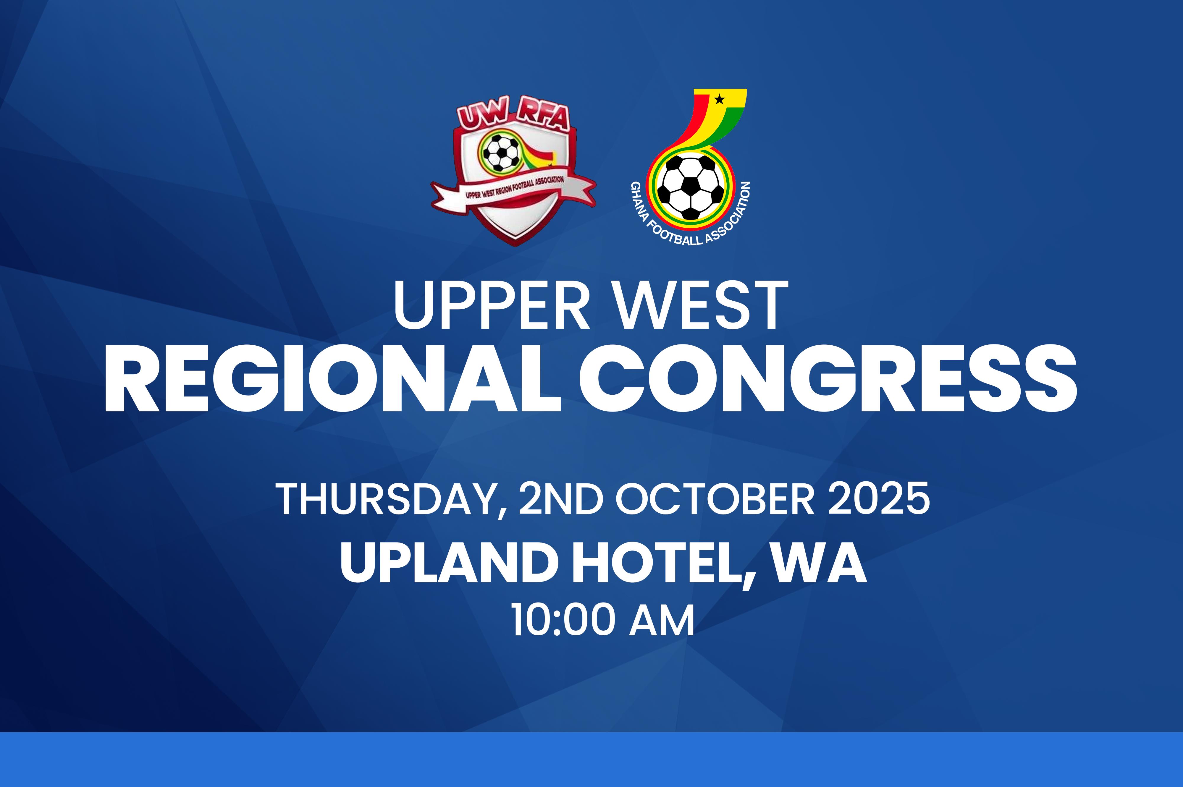 Upper West Regional Football Association Holds Ordinary Congress on October 2nd