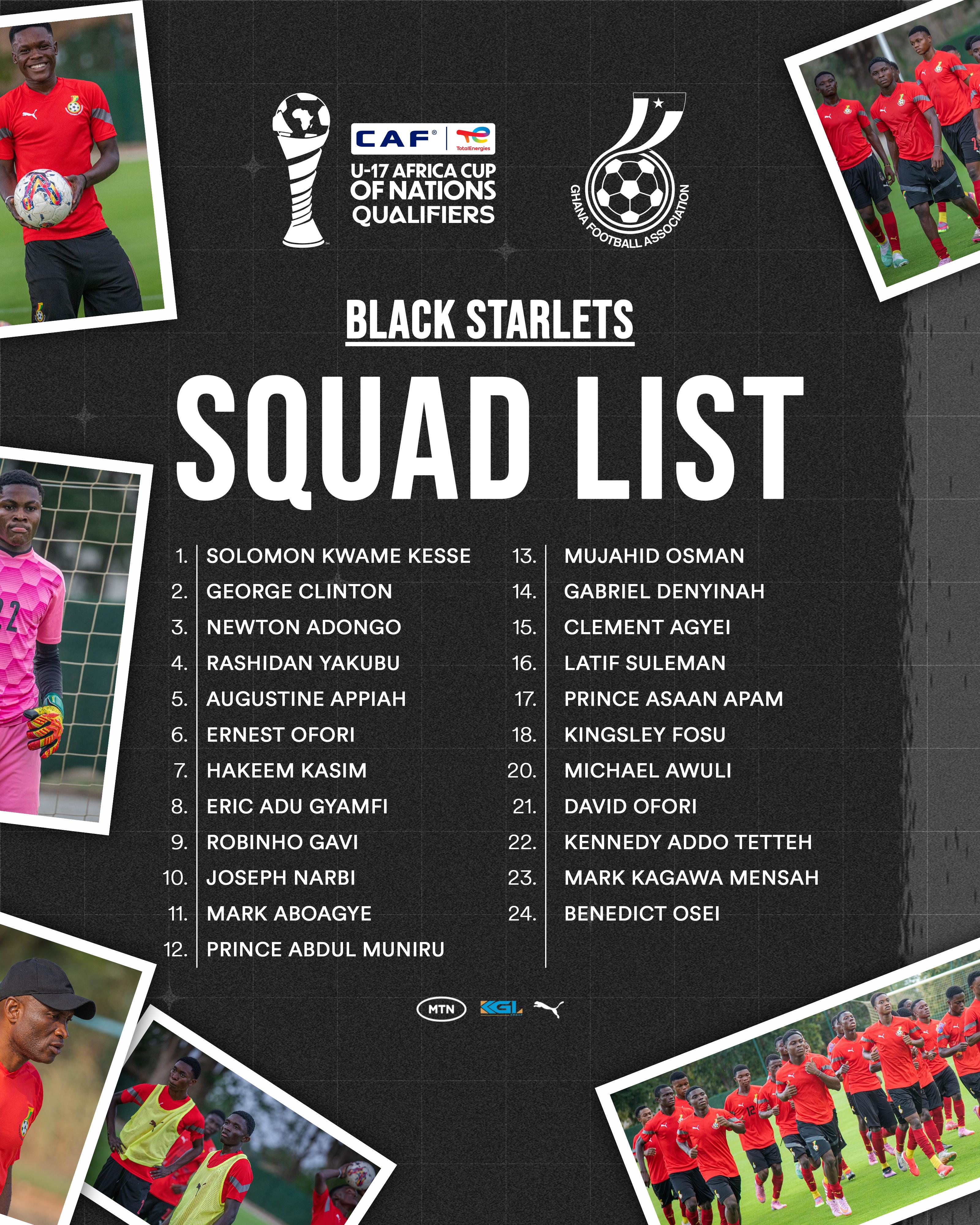 Coach Dr. Prosper Narteh Ogum Names Squad for WAFU Zone B U17 Boys Championship