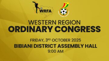 Western Regional Football Association to Hold Ordinary Congress on October 3