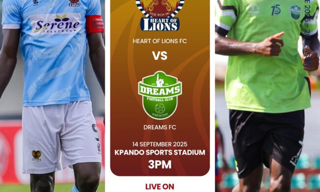 Premier League: Heart of Lions face Dreams FC in Kpando showdown on Sunday