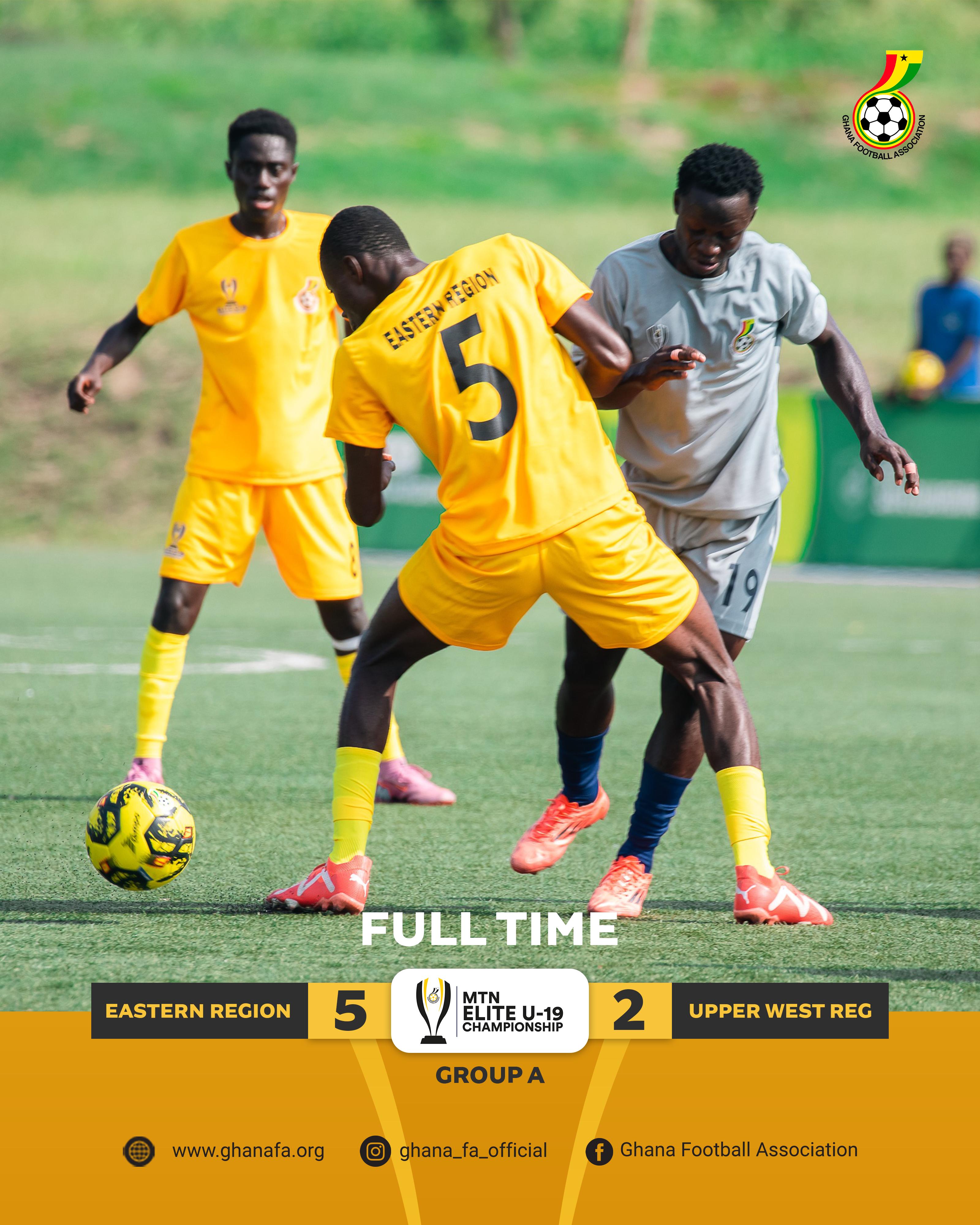MTN Elite U19: Eastern Region hammer Upper West 5-2 in Championship opener